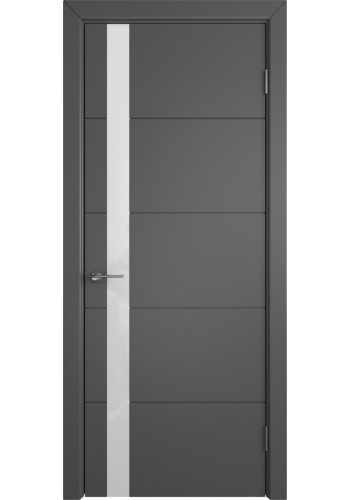 Межкомнатная дверь ВФД Тривия, со стеклом, цвет Graphite-White