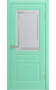 Дверь Лига Бэль бирюза, эмаль со стеклом