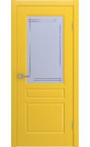 Дверь Лига Бэль желтая, эмаль со стеклом