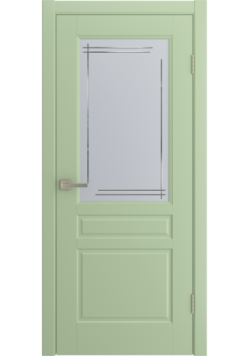 Дверь Лига Бэль фисташка, эмаль со стеклом