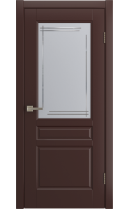 Дверь Лига Бэль шоколад, эмаль со стеклом
