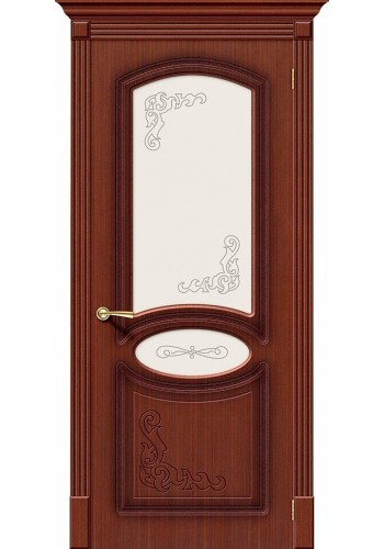 Межкомнатная дверь Азалия, со стеклом, цвет Макоре
