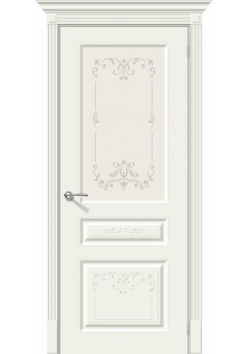 Межкомнатная дверь Скинни-15.1 Аrt, со стеклом, цвет Whitey