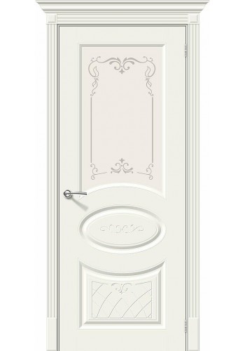 Межкомнатная дверь Скинни-21 Аrt, со стеклом, цвет Whitey