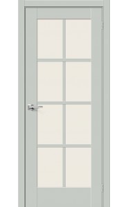 Межкомнатная дверь Прима-11.1, со стеклом, цвет Grey Matt