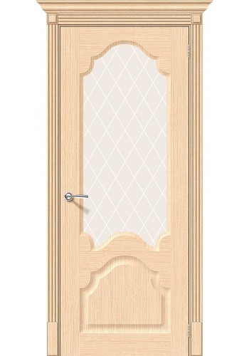 Межкомнатная дверь Афина, со стеклом, цвет БелДуб