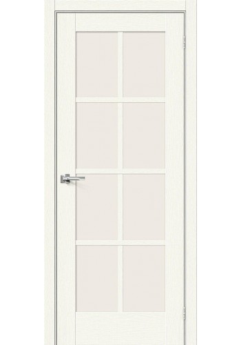 Межкомнатная дверь Прима-11.1, со стеклом, цвет White Wood