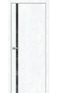 Межкомнатная дверь Браво-1.55, со стеклом, цвет Snow Art