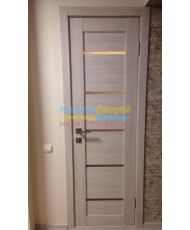 Фото установленной Межкомнатная дверь ВФД Лайн 2, со стеклом, цвет Cappuccino P