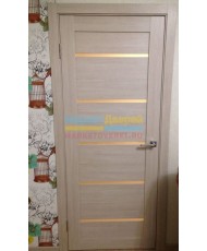 Фото установленной Межкомнатная дверь ВФД Лайн 2, стекло, цвет Bianco P