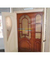 Фото установленной Межкомнатная дверь ВФД Лайн 1, со стеклом, цвет Cappuccino P