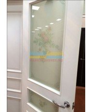Фото установленной Межкомнатная дверь Прима-11.1, со стеклом, цвет White Wood