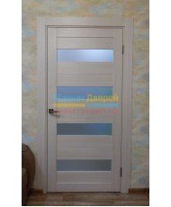 Фото установленной Межкомнатная дверь Скинни-13, со стеклом, цвет Whitey