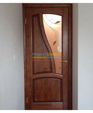 Фото установленной Межкомнатная дверь 24Х, со стеклом, цвет ИталОрех