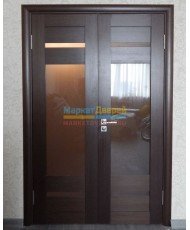 Фото установленной Межкомнатная дверь Браво-1.55, со стеклом, цвет Brown Dreamline