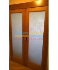 Фото установленной Дверь Лига Аморе, Бирюза эмаль со стеклом