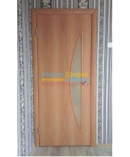 Фото установленной Дверь X-1 Кремовая лиственница ДГ