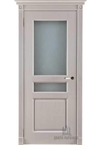 Дверь межкомнатная Виктория Эмаль слоновая кость, со стеклом