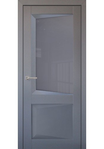 Дверь межкомнатная Перфекто 108 Серый бархат, со стеклом