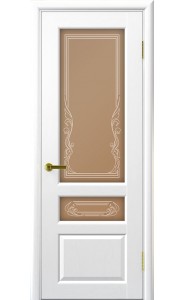 Дверь межкомнатная Валенсия 2 Ясень жемчуг, со стеклом