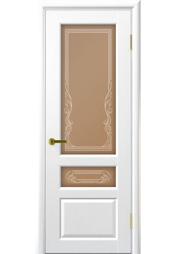 Дверь межкомнатная Валенсия 2 Ясень жемчуг, со стеклом