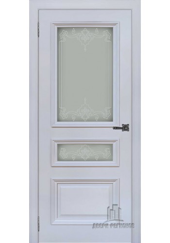 Дверь межкомнатная Неаполь 2 Серый шелк (Ral 7047), со стеклом