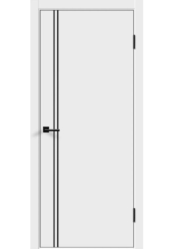 Дверь Альтекс 2 AL черная кромка с 4-х сторон Белый ПЭТ