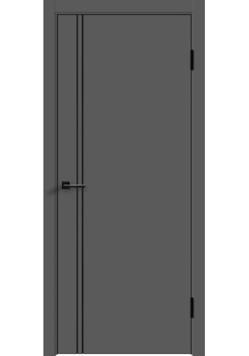 Дверь Альтекс 2 AL черная кромка с 4-х сторон графит ПЭТ